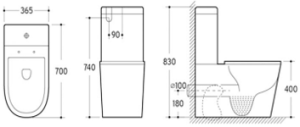 Alternative view of Round Opal  Toilet suites Black (Double Glazed)