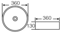 Alternative view of Above Counter Basin HK-3613MB (Matt Black)